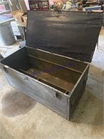 WOOD & METAL  BOX, 45W X 21.5D X 20T,