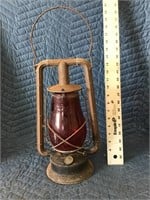 Antique Dietz Monarch Lantern with Red Glass
