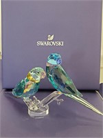 SWAROVSKI GLASS PARAKEET COUPLE (IN SHOWCASE)