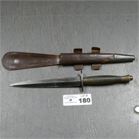 Early Military Fighting Knife with Sheath