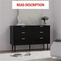 Black Dresser  Modern 6 Drawer