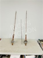 2- vintage Whirl-a-way fishing rods/reels 1960's