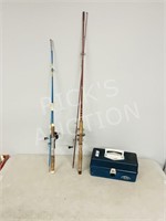 2- vintage fishing rods & reels (1 Daiwa)
