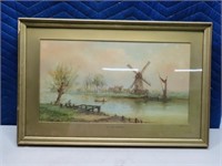 vintage VAN STEEN Framed Estate Artwork 22x14