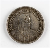 1933 Switzerland 5 Francs Silver (.835) Coin