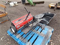 32" Agri-Fab lawn sweeper with dethatcher; used