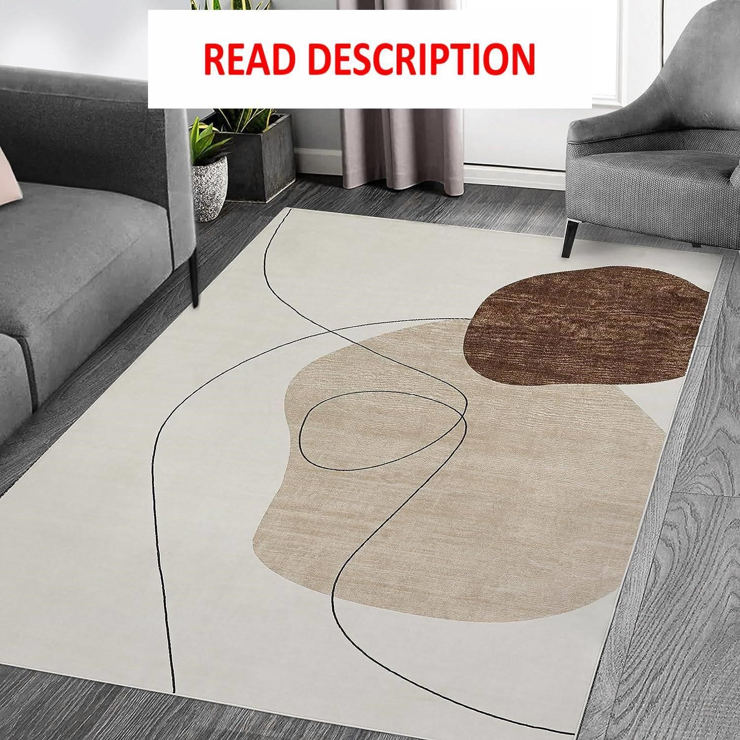 8x10 Area Rug Bedroom Modern Washable Grey