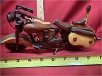 Handcrafted wooden motorcycle