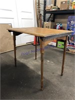 OLD WOOD TABLE W/ FOLDING LEGS, 24 X 32
