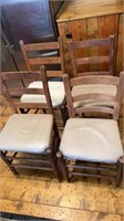 4 Vintage wood dining chairs