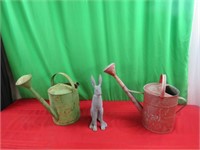 Watering cans 2 ct, Rabbit Yard ornament ( 3 items