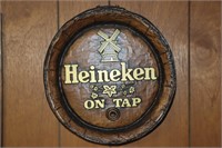 Heineken On Tap Beer Barrel Bar Sign