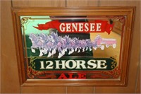 Genesee 12 Horse Ale Beer Bar Mirror Sign 23" X