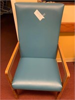 Wood frame aqua blue vinyl chairs Medical use