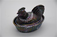 Westmoreland Carnival Glass Hen on Nest