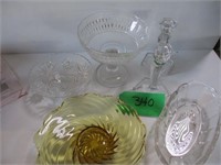 6 pcs Lot of glass dishes  & candle stick holders