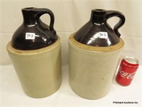 2 Antique Moonshine Stoneware Crocks