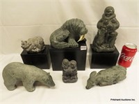 6 Piece Wolfe Original Sculptures