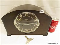 Art Deco Style Walnut "Black Forest" Mantle Clock