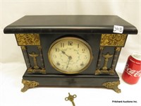 Excellent Antique Session Pillar Mantle Clock