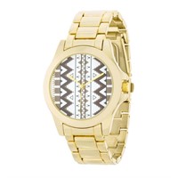 Goldtone Brown Pattern 42mm Women€™s Watch