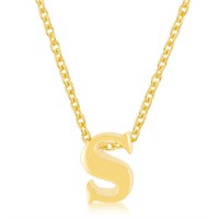 Goldtone Initial Small Letter S Necklace