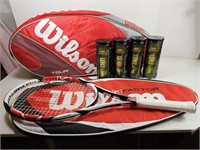 NEW Wilson: Tennis Racket, 2 Bags & Tennis Balls
