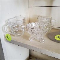 ASSORTMENT OF GLASSWARE - FOOTED CREAMER