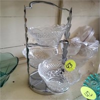 NICE 3 TIER GLASS SERVING STAND