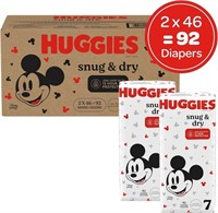 Huggies Snug & Dry Baby Diapers, Size 7, 92ct