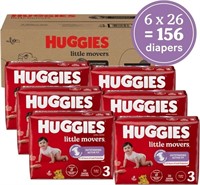 Huggies Little Movers Size 3 (16-28lbs), 156ct