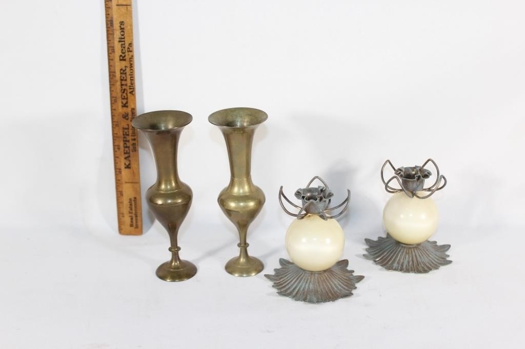 VTG brass small vases,candle holders