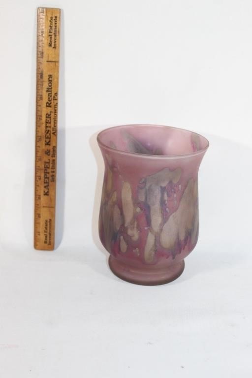 Multi colored purple frosted vase