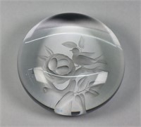 ERLACHER, Max Engraved Glass Paperweight