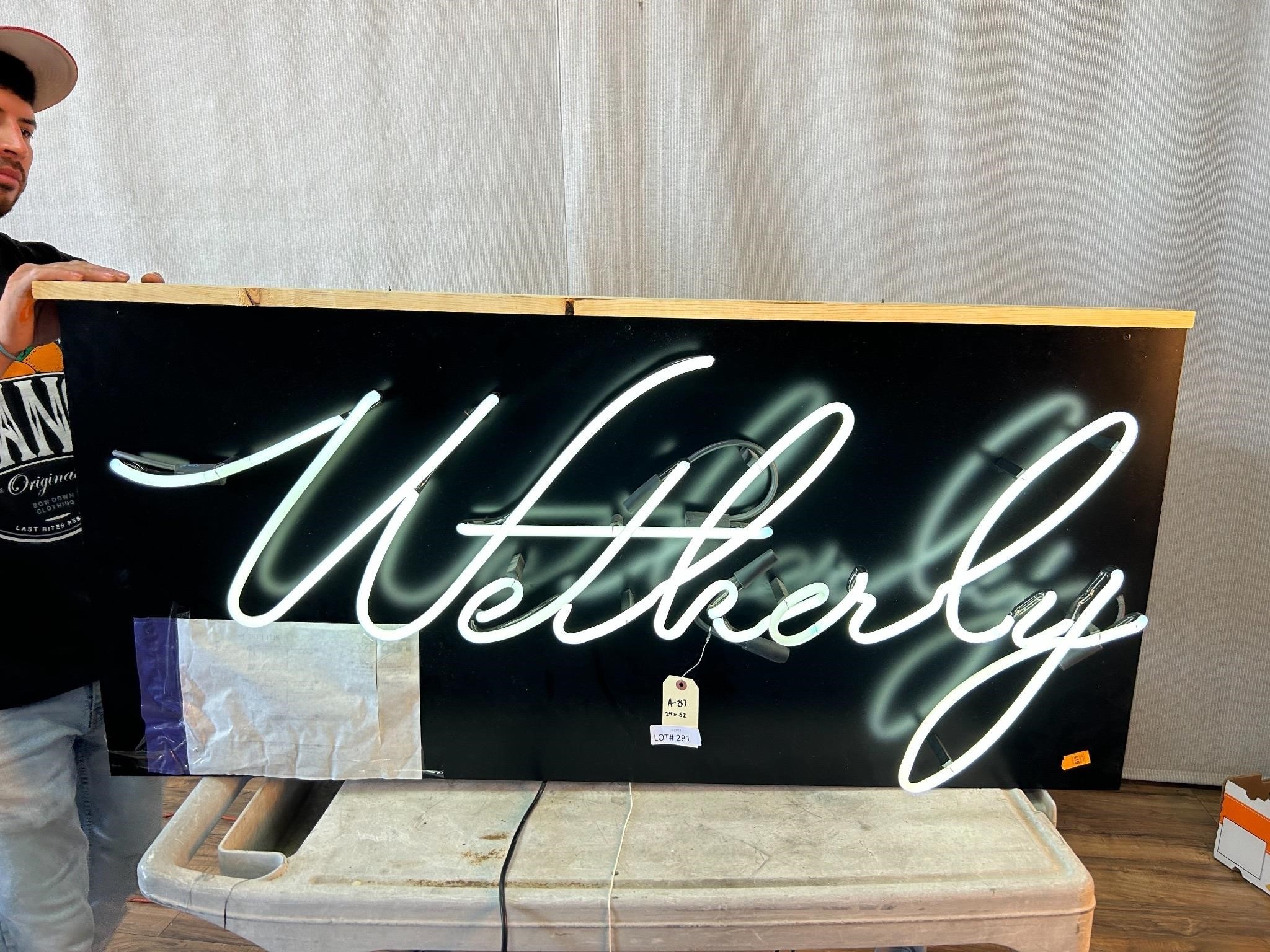 Lighted Neon Sign "Wetherly"
