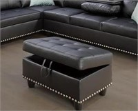 Devion Furniture Polyester Fabric Ottoman Only