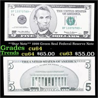 **Star Note** 1999 Green Seal Federal Reserve Note