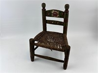 Child's Painted Mexican Folk Art Wicker Chair