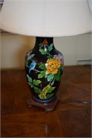 Cloisonne Vase Lamp w/Shade