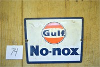 Vintage Porcelain Sign-Gulf "No-Nox" Advertising