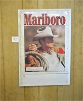 1986 Metal Marlboro Cigarette Advertisement Sign