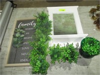 Wall hanging mirror, other wall hanger, greenery