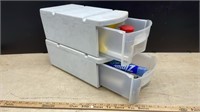 2 Small Stacking Drawers w/Assortment of