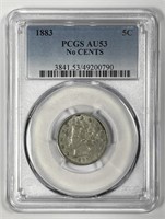 1883 Liberty Head Nickel NO CENTS Var PCGS AU58