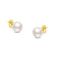 14k Gold Saltwater Akoya Cultured Pearl Earrings