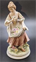 Lefton China Colonial Dressed Woman With Flowers F