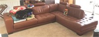 L Shaped Genuine Leather Sectional Sofa