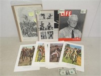 Lot of Vintage Military Themed Prints & Magazine