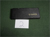 3 Sterling & 14K Parker Pens in Black Parker Case