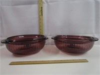 Cranberry Pyrex Dishes with Lids